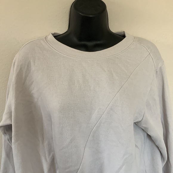 Z by Zella Ivory Oversized Crew Neck Twist Hem Sweatshirt - Picture 2 of 7